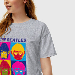 Футболка оверсайз женская The Beatles color, цвет: меланж — фото 2