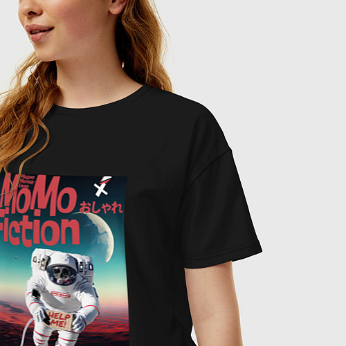 Женская футболка оверсайз MoMo - Марсианин / Черный – фото 3