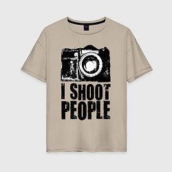 Футболка оверсайз женская Shoot photographer, цвет: миндальный