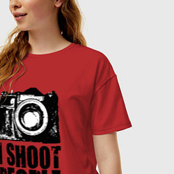 Футболка оверсайз женская Shoot photographer, цвет: красный — фото 2