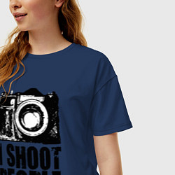 Футболка оверсайз женская Shoot photographer, цвет: тёмно-синий — фото 2