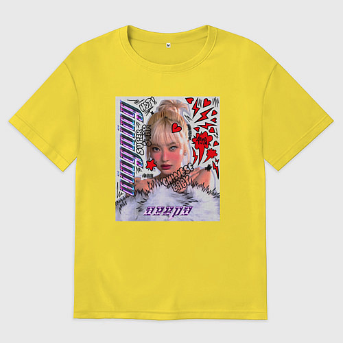 Женская футболка оверсайз Ningning - Aespa / Желтый – фото 1