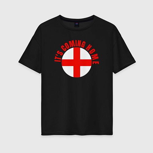 Женская футболка оверсайз Coming home England / Черный – фото 1