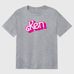 Футболка оверсайз женская Логотип розовый Кен, цвет: меланж