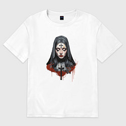 Футболка оверсайз женская Evil Nun, цвет: белый