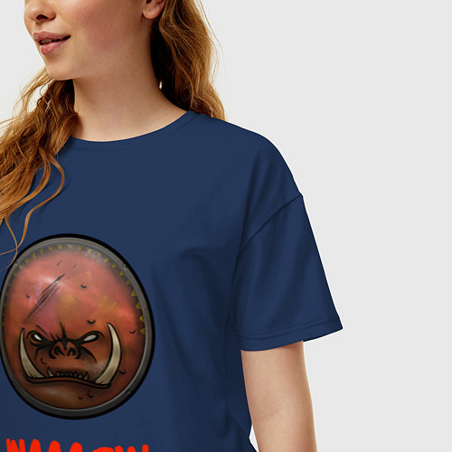 Женская футболка оверсайз Жосткие Ребята Гримгора Warhammer: Total War / Тёмно-синий – фото 3