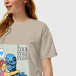 Футболка оверсайз женская Гуманизм, цвет: миндальный — фото 2