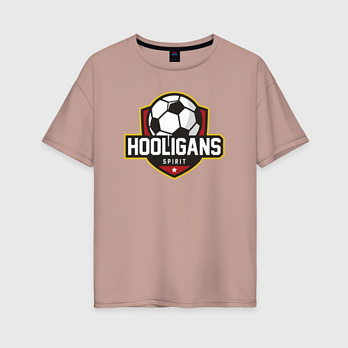 Женская футболка оверсайз Футбольный хулиганский дух / Пыльно-розовый – фото 1