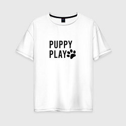 Футболка оверсайз женская Puppy Play, цвет: белый