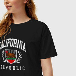 Футболка оверсайз женская Cali republic, цвет: черный — фото 2