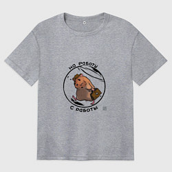 Футболка оверсайз женская На работу с работы, цвет: меланж