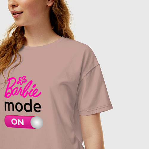 Женская футболка оверсайз Барби мод / Пыльно-розовый – фото 3