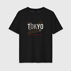 Женская футболка оверсайз Tokyo Japan map