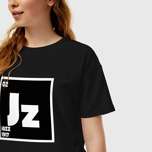 Женская футболка оверсайз Jazz 1917 / Черный – фото 3