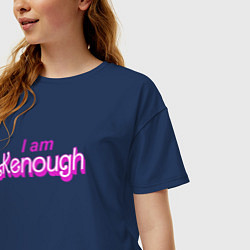 Футболка оверсайз женская I am kenough barbie, цвет: тёмно-синий — фото 2