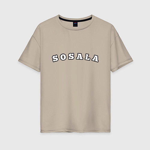 Женская футболка оверсайз Sosala / Миндальный – фото 1