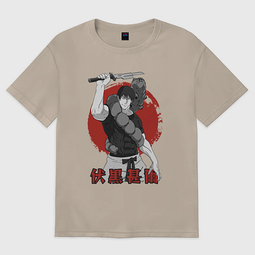 Женская футболка оверсайз Фушигуро / Миндальный – фото 1