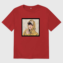 Футболка оверсайз женская Хан Джи Сон - Stray Kids, цвет: красный