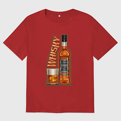 Футболка оверсайз женская Виски, цвет: красный