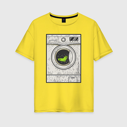 Женская футболка оверсайз Стиральная машина / Желтый – фото 1
