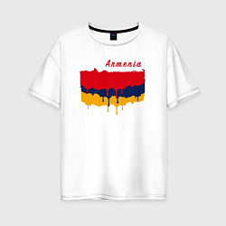Футболка оверсайз женская Flag Armenia, цвет: белый