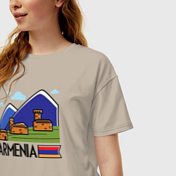 Футболка оверсайз женская Горная Армения, цвет: миндальный — фото 2