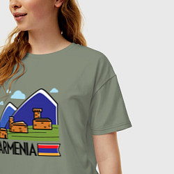 Футболка оверсайз женская Горная Армения, цвет: авокадо — фото 2