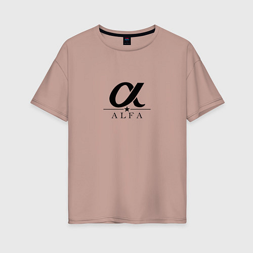 Женская футболка оверсайз ALFA / Пыльно-розовый – фото 1