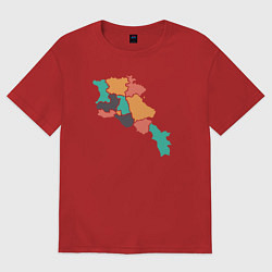 Футболка оверсайз женская Области Армении, цвет: красный