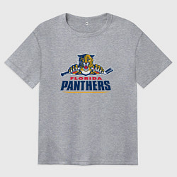 Футболка оверсайз женская Florida panthers - hockey team, цвет: меланж