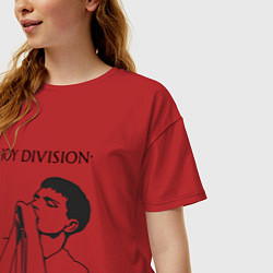 Футболка оверсайз женская Йен Кёртис Joy Division, цвет: красный — фото 2