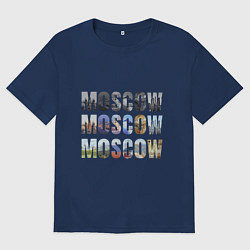 Женская футболка оверсайз Moscow - Москва