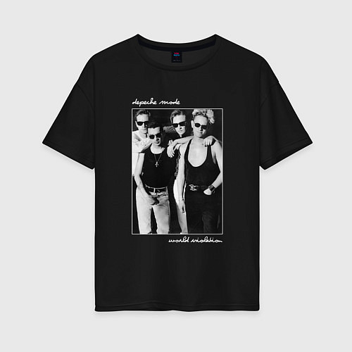 Женская футболка оверсайз Depeche Mode World Violation Tour - Band Design / Черный – фото 1