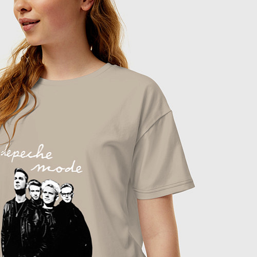 Женская футболка оверсайз Depeche Mode - World Violation Tour / Миндальный – фото 3