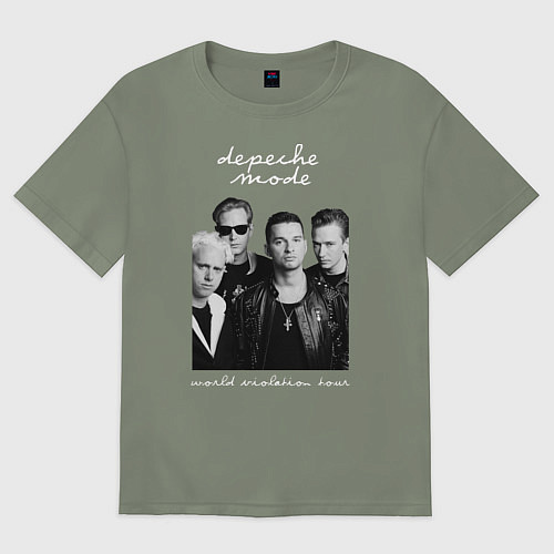 Женская футболка оверсайз Depeche Mode World Violation Tour Band / Авокадо – фото 1