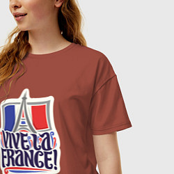 Футболка оверсайз женская Vive la France, цвет: кирпичный — фото 2