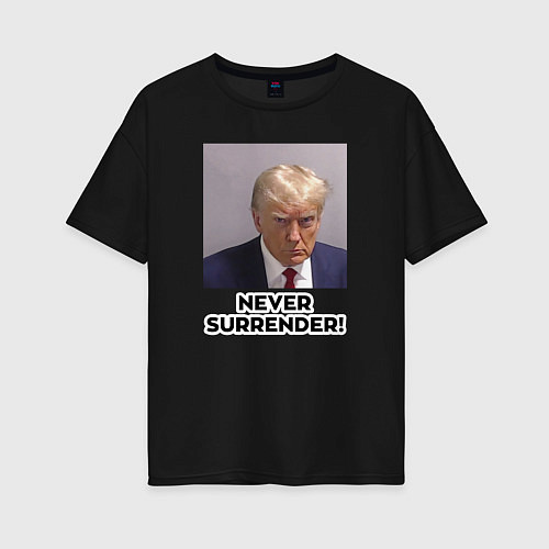 Женская футболка оверсайз Трамп в тюрьме / Черный – фото 1