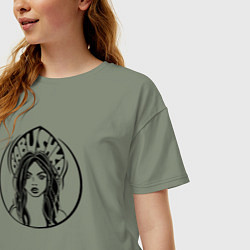 Футболка оверсайз женская Babushka, цвет: авокадо — фото 2