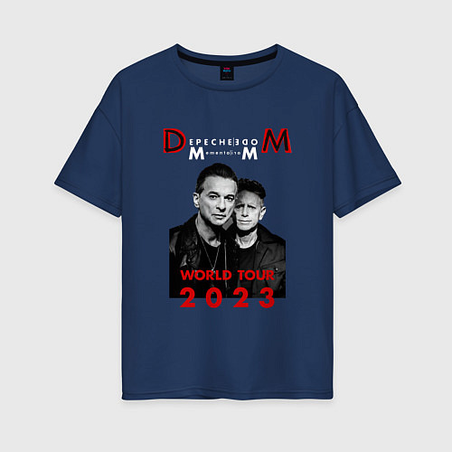 Женская футболка оверсайз Depeche Mode - Memento Mori Dave and Martin / Тёмно-синий – фото 1
