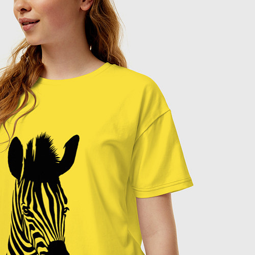 Женская футболка оверсайз Зебра анфас / Желтый – фото 3