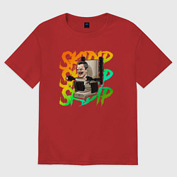 Футболка оверсайз женская Skibidi toilet, цвет: красный