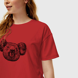 Футболка оверсайз женская Коала морда, цвет: красный — фото 2