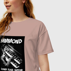 Футболка оверсайз женская Hammond - Sound Soul Superb, цвет: пыльно-розовый — фото 2