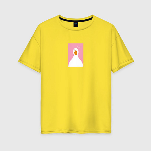 Женская футболка оверсайз Голова гуся / Желтый – фото 1