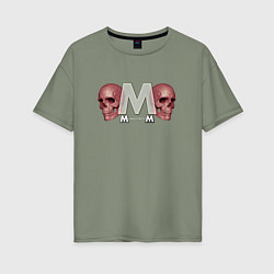 Футболка оверсайз женская Depeche Mode - Skulls Memento Mori, цвет: авокадо