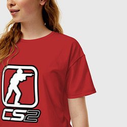 Футболка оверсайз женская CS2 logo, цвет: красный — фото 2