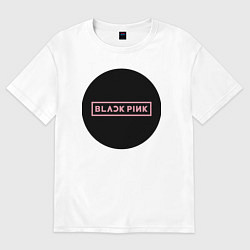 Футболка оверсайз женская Black pink - logotype - group - South Korea, цвет: белый