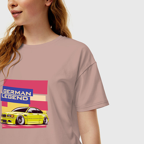 Женская футболка оверсайз BMW M3 German Legend / Пыльно-розовый – фото 3