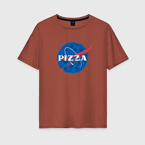 Женская футболка оверсайз Pizza x NASA / Кирпичный – фото 1