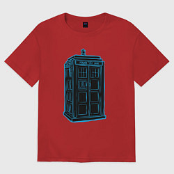 Футболка оверсайз женская Black tardis, цвет: красный